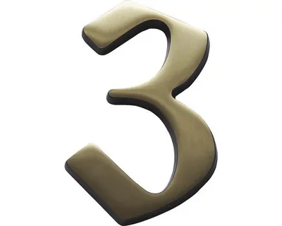 Produktbild von Hausnummer Bronze satiniert 3" 120 mm"