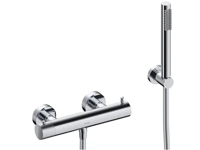 Produktbild von SANYCCES LOOP K Brausebatterie mit Thermostat und Brausehalter, Handbrause & Brauseschlauch, chrom