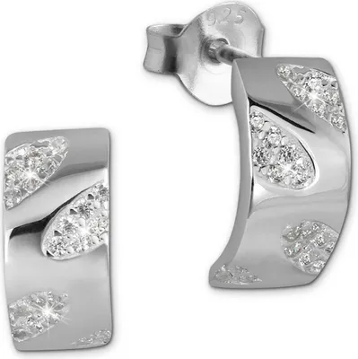 Produktbild von SilberDream Ohrstecker Zirkonia weiß Ohrringe Silber Schmuck Blätter D2SDO4274W