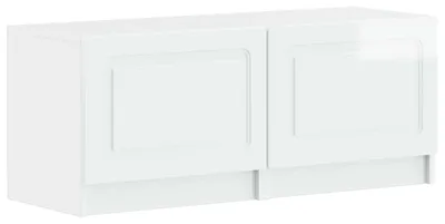 Image de Meuble TV, finition laquée blanche, en panneaux de particules