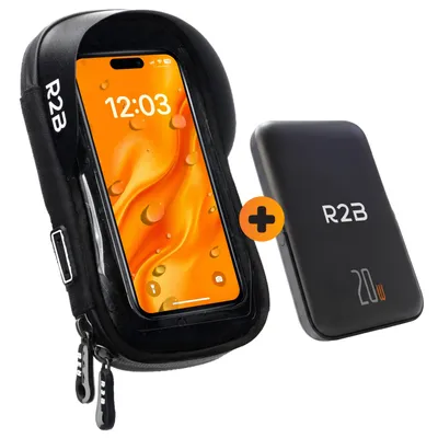 Productafbeelding van R2B Telefoonhouder Fiets + MagSafe Powerbank 10.000 mAh Waterdicht