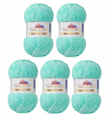 Produktbild von 5 x Himalaya Dolphin Baby Wolle Garn Baumwolle Strickwolle zum Stricken häkeln 80345 Babygrün