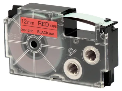 Produktbild von Casio XR-12RD1, Schwarz, Rot, 1,2 cm, 8 m