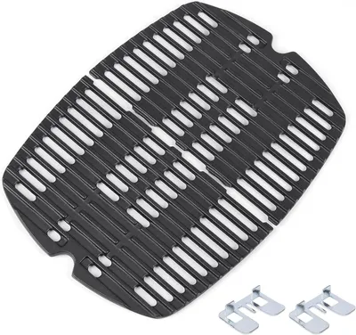 Produktbild von 7644 32,3 x 21,6 cm Gusseisen-Ersatzrost für Weber Q100, Q120, Q1000, Q1200, Q1400 Gasgrills, Gusseisen-Grillrost-Zubehör (2 Stück)