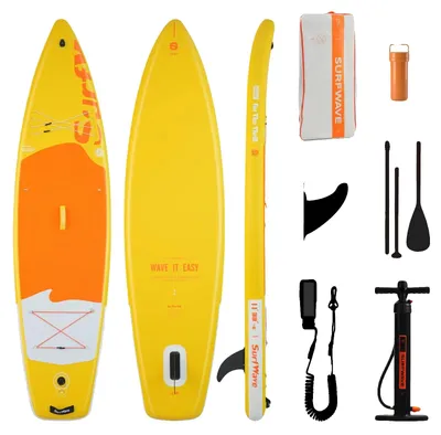 Produktbild von Aufblasbares SUP-Board, rutschfeste Oberfläche, vollständiges Zubehör, 335x84x15cm
