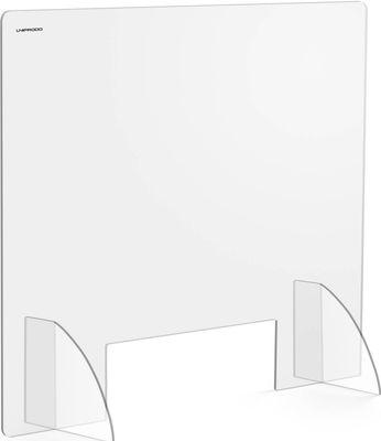 Uniprodo Spuckschutz - 95 x 80 cm - Acrylglas - Durchreiche 45 x 15 cm