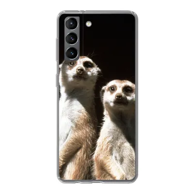 Produktbild von MuchoWow® Handyhülle Schutzhülle Hülle für Samsung Galaxy S21 Schwarz - Erdmännchen - Tiere Silikon Softcase Handy Hülle - Softcase