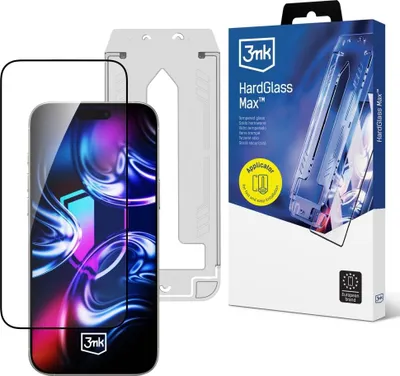 Obrázek produktu pro 3mk HardGlass Max - Tvrzené sklo s aplikátorem pro iPhone 16 Pro / iPhone 17 (Černý)