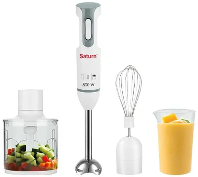 Obrázok produktu pre Mixér Saturn ST-FP9106, 800 W, 2 rýchlosti, Nerezové nožičky, Nerezové čepele, Sekáčik (350 ml)