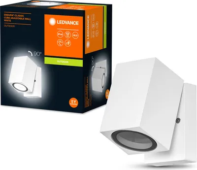 Productafbeelding van Ledvance Außenleuchte Wandlampe Endura Classic Cube Weiß IP44 max. 35W GU10 verstellbar