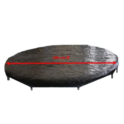 Produktbild von walexo Trampolinabdeckung – wetterfeste Abdeckplane für Gartentrampoline – mit Karabinerhaken – schützt vor Nässe und Verschmutzungen –  244 cm Ø