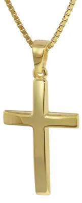 Obrázek produktu pro trendor 35796 Přívěsek kříž zlatý 333 (8 karátů) s pozlaceným řetízkem, 40 cm