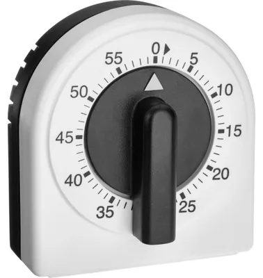 Productafbeelding van TFA-Dostmann 38.1041, Mechanische keukentimer, zwart, wit, 60 minuten, kunststof, vrijstaand, 66 mm
