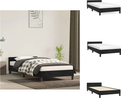 Produktbild von vidaXL Bettgestell mit Kopfteil Schwarz 90x190 cm Samt -  Betten & Bettgestelle