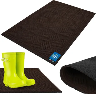 Zdjęcie produktu dla KOTARBAU® Wycieraczka do Butów 60 X 90 CM Wycieraczka Antypoślizgowa Dywanik przed Drzwi Chłonna Brązowa