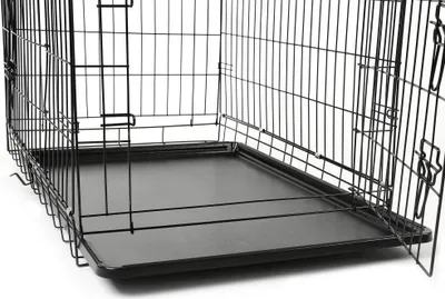 Produktbild von TRESKO® Hundekäfig 91x58x64cm Metall Transportkäfig Auto Hundebox Transportbox faltbar Drahtkäfig