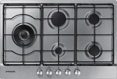 A top-down view of a Samsung gas hob.