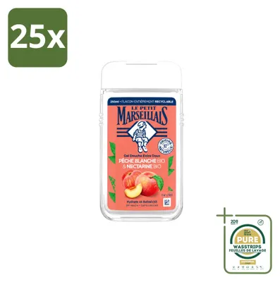 Obrázek produktu pro 25 kusů sprchového gelu Le Petit Marseillais – Bílá broskev a nektarinka – 250 ml – Balení