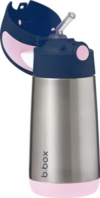 Produktbild von Thermoskanne Thermosflasche Isolierflasche Silikonstroh 350 ml Indigo Rosa BBox