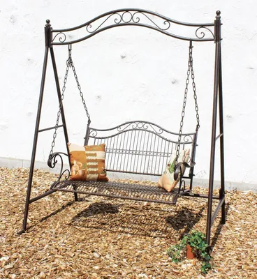 Produktbild von DanDiBo Hollywood Swing Metal Antique 2 Seater Garden Swing 082505 Swing Garden Wrought Iron