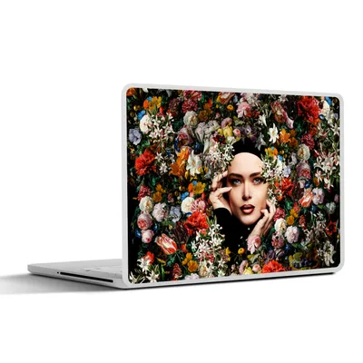 Produktbild von MuchoWow® Laptop Aufkleber Sticker Cover Blume - Frauen - Porträt - Botanisch 30x22 cm - Laptop-Sticker