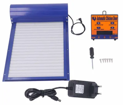 Produktbild von Batteriebetriebener automatischer Hühnerstall-Türautomatischer Hühnerstall-Türöffner mit Timer, 100–240 V, EU-Stecker