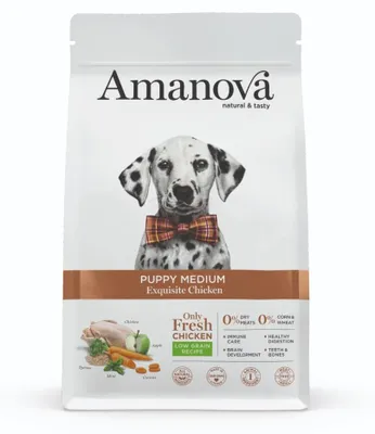Produktbild von Amanova Medium Hühnchen Welpen-Kroketten