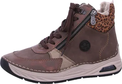 Produktbild von Rieker Damen Stiefelette warmer High Top Sneaker mit Leopardenmuster 44565, Größe:37 EU, Farbe:Braun