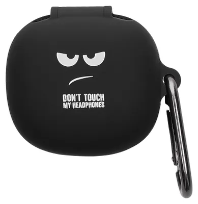 Produktbild von kwmobile Design Schutzhülle für Anker Soundcore P20i Hülle - TPU Silikon Case für Kopfhörer Ladecase - stoßfestes Cover mit Karabiner - Weiß Schwarz