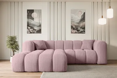 Produktbild von ALTDECOR Ecksofa in L-Form OLEA-L1 - 231x173x74 cm Rosa - Corner Sofa Bett Eckcouch Couch Wohnlandschaft Cauchsofa