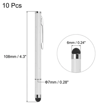 Produktbild von 10Stk Glitzer Strass Stylus Stifte fš¹r Touchscreens Universal Metall Kapazitiver Stift fš¹r Handy Alle Kapazitiven Touchscreen Ger?te Wei?