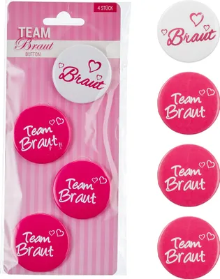 Produktbild von Anstecker Braut + Team Braut im 4 er Set