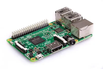 Produktbild von Raspberry Pi 3 Model B, 1200 MHz, BCM2837, 1 GB, MicroSD (TransFlash), 100 Gigabit Ethernet