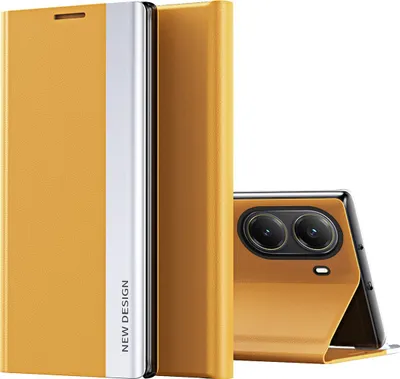 Image de Housse pour Xiaomi Poco X7 Pro/Redmi Turbo 4, Cuir synthétique Magnétique Rabat Stand Housse de protection Jaune
