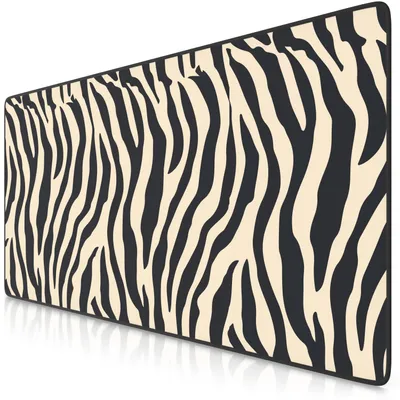 Produktbild von Titanwolf Gaming-Mauspad XXL 90 x 40 cm, Motiv Zebra-Muster, Textiloberfläche für präzise Mausführung, gummierte Unterseite, Schreibtischunterlage, 1 Stück, schwarz