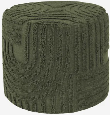 Produktbild von sweeek - Runder Hocker aus getuftetem Bouclé - Khaki