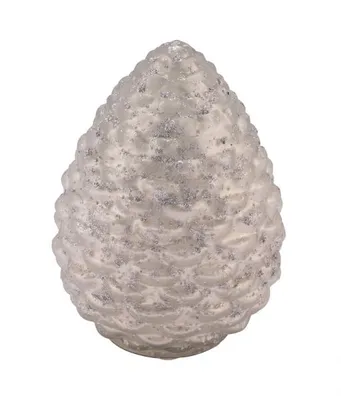 Produktbild von Glaszapfen, silber mit Glitzer, handgefertigt, *Germany*