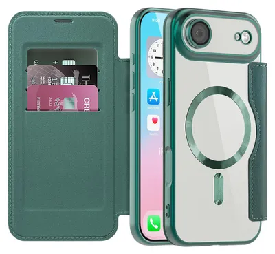 Produktbild von Techsuit – SmartMag Book Case Buchklapphülle für iPhone 17 Air – grün