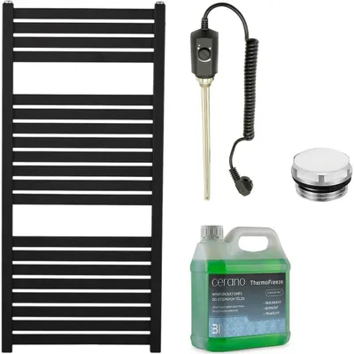 Immagine prodotto di Set di radiatori elettrici da bagno Vincenzo - 300W - nero opaco - 970x450 mm