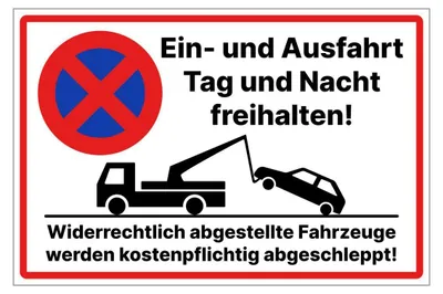 Produktbild von Ein- und Ausfahrt freihalten Schild PVC Hartschaumplatte 20cmx30cm mit Klebepads