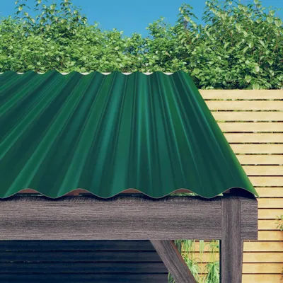 Immagine prodotto di The Living Store Pannelli per tetto 12 pz. Acciaio verniciato a polvere verde 100x36 cm