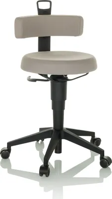 Produktbild von hjh OFFICE Drehhocker TOP WORK FLEX Rollhocker Arbeitshocker, Ergonomischer Hocker für Büro Praxis Homeoffice, Stoff