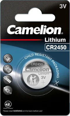 Produktbild von Knopfzelle Knopfbatterie Lithium CR2450 Camelion Blister Verpackung Batterie
