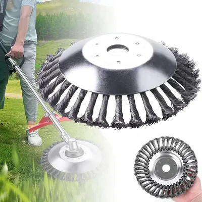 Produktbild von Stahlbürste, Unkrautbürste 200 mm x 25,4 mm, Stahldraht gezopft für Rasentrimmer