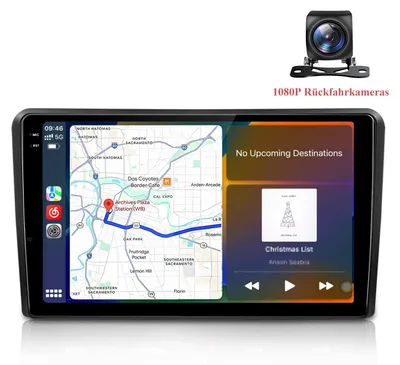 Obrázok produktu pre 9,5-palcové 2K QLED autorádio pre modely Audi A3, S3, RS3 (8P, 8V) od roku 2003 do 2013, s bezdrôtovým CarPlay a Android Auto, vrátane 1080P cúvacej kamery, GPS navigácie, 4G WiFi a 6+128GB pamäte