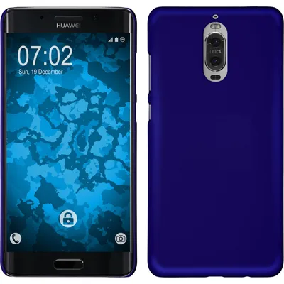 Produktbild von PhoneNatic Case kompatibel mit Huawei Mate 9 Pro - Hülle blau gummiert Hard-case + 2 Schutzfolien