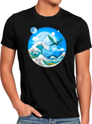 Produktbild von BaumwolleCloud Banshee Wave Herren T-Shirt navi  science fiction