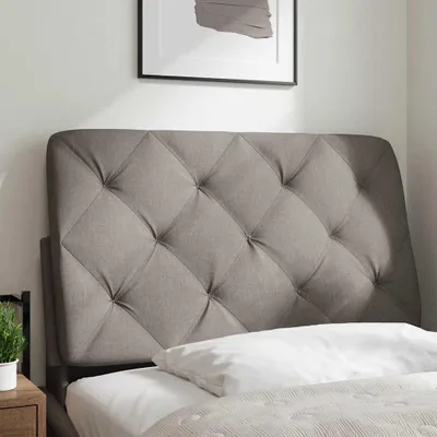 Image de vidaXL Coussin de tête de lit Taupe 80 cm Tissu