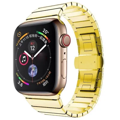 Image de Pour Apple Watch Series Ultra 1 + 2 49mm 9 8 7 45 / 6 SE 5 4 44 / 3 2 1 42mm Style Acier Or Bracelet de remplacement Smart Watch Nouveau