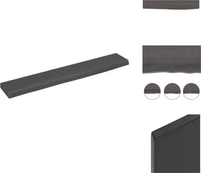 Produktbild von vidaXL Wandregal Dunkelgrau 60x10x2 cm Massivholz Eiche Behandelt -  Wandregale